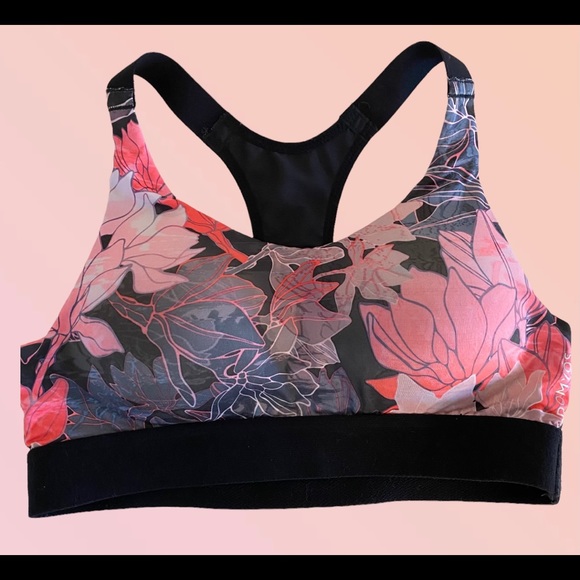 🍋2/$20 DOMYOS Women’s 500 Fitness Cardio Training Sports Bra Floral Print XS - Picture 11 of 14